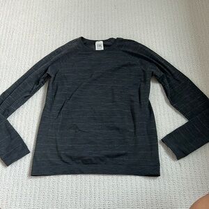 Athleta Black Long Sleeve Crew Neck Tee